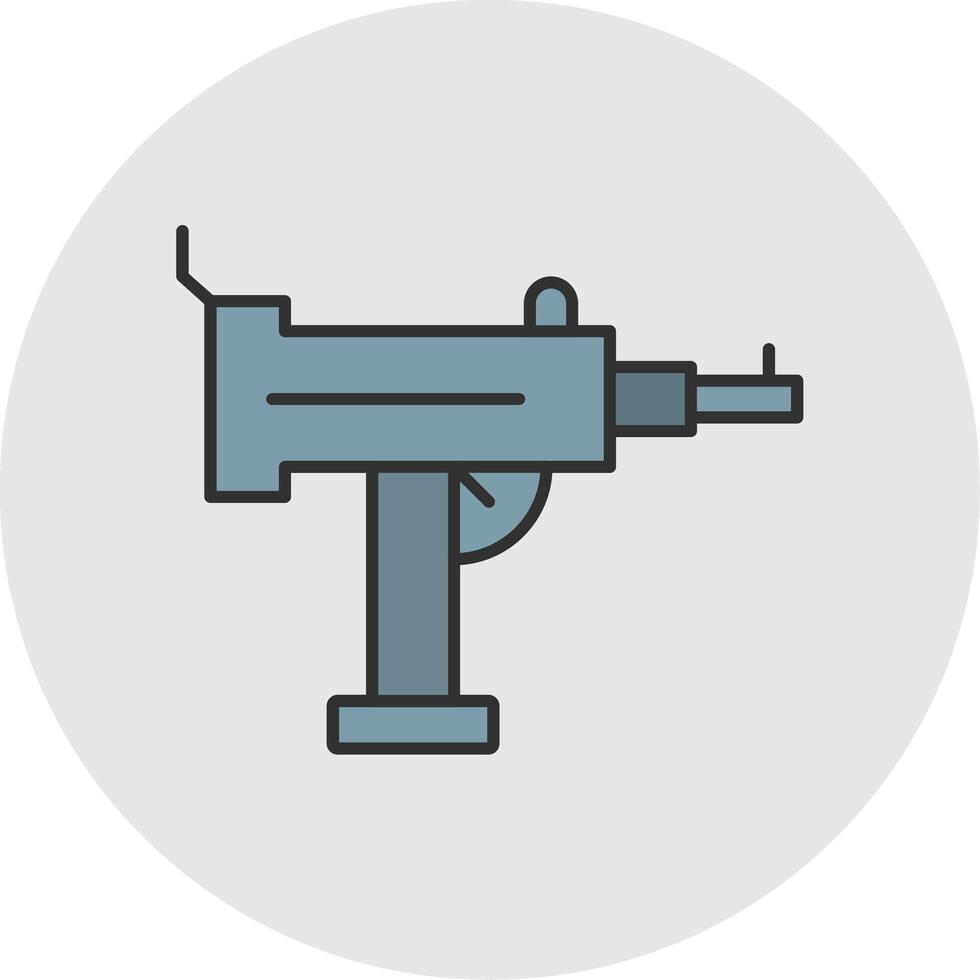 uzi línea lleno ligero circulo icono vector