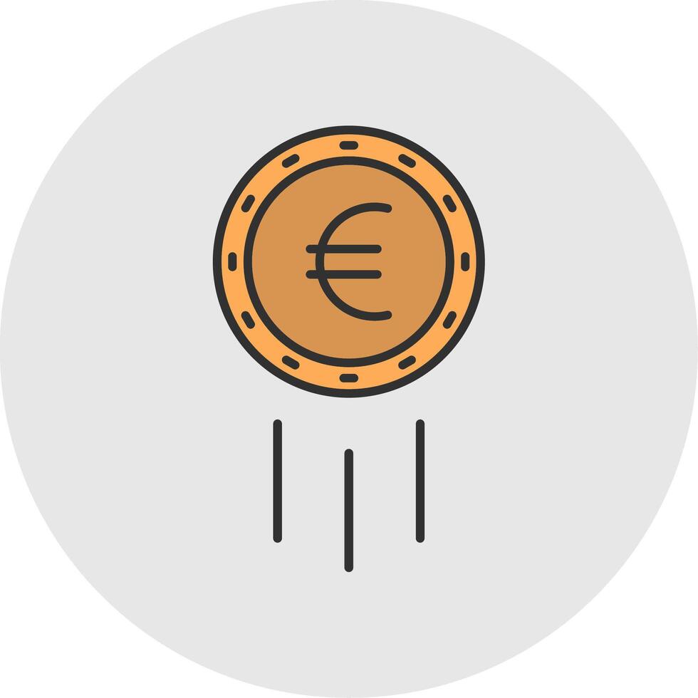 euro firmar línea lleno ligero circulo icono vector
