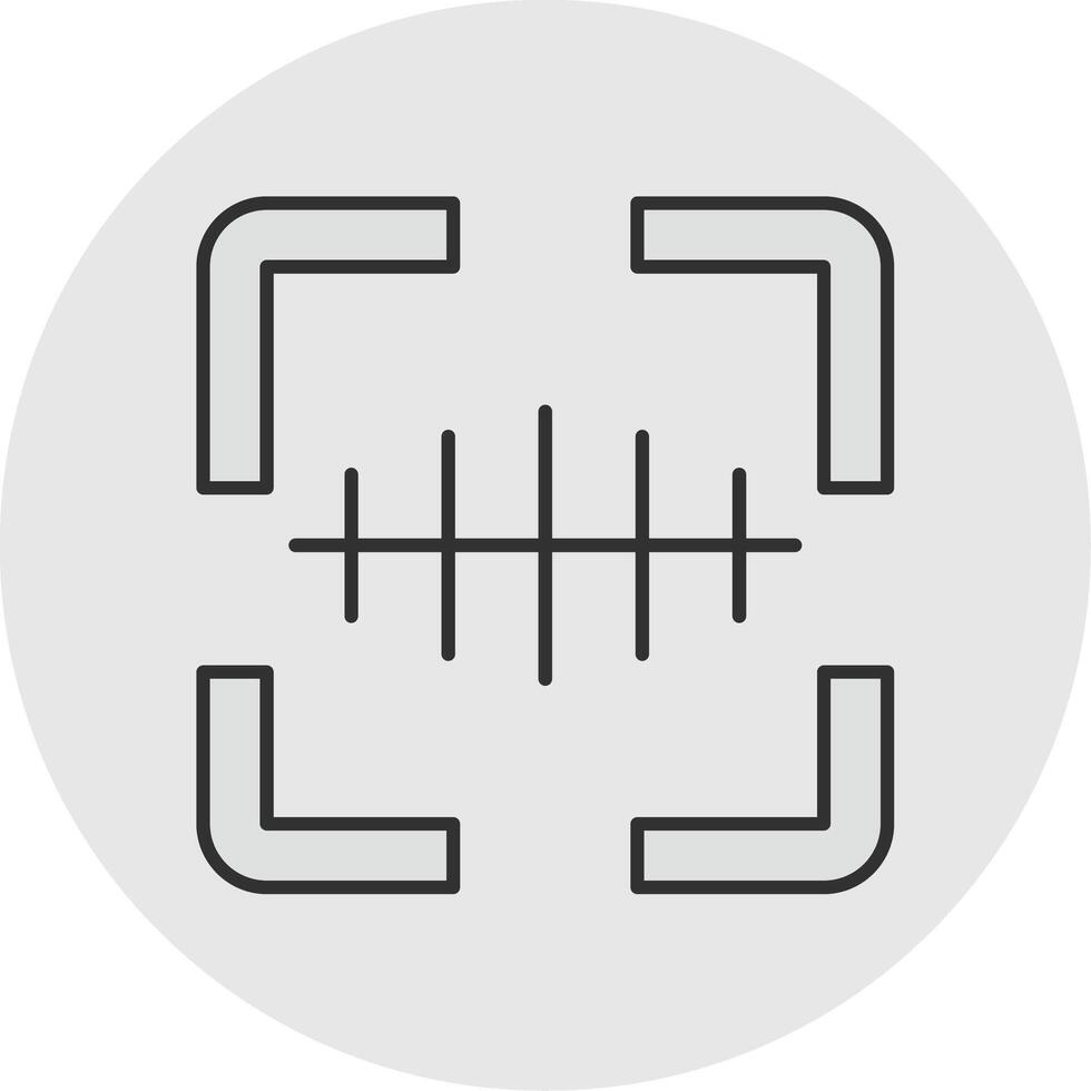 Barcode Scanner Line Filled Light Circle Icon vector