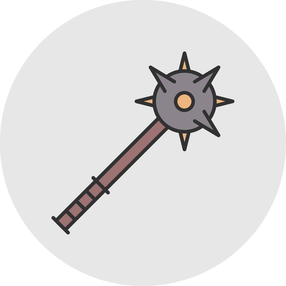 Mace Line Filled Light Circle Icon vector