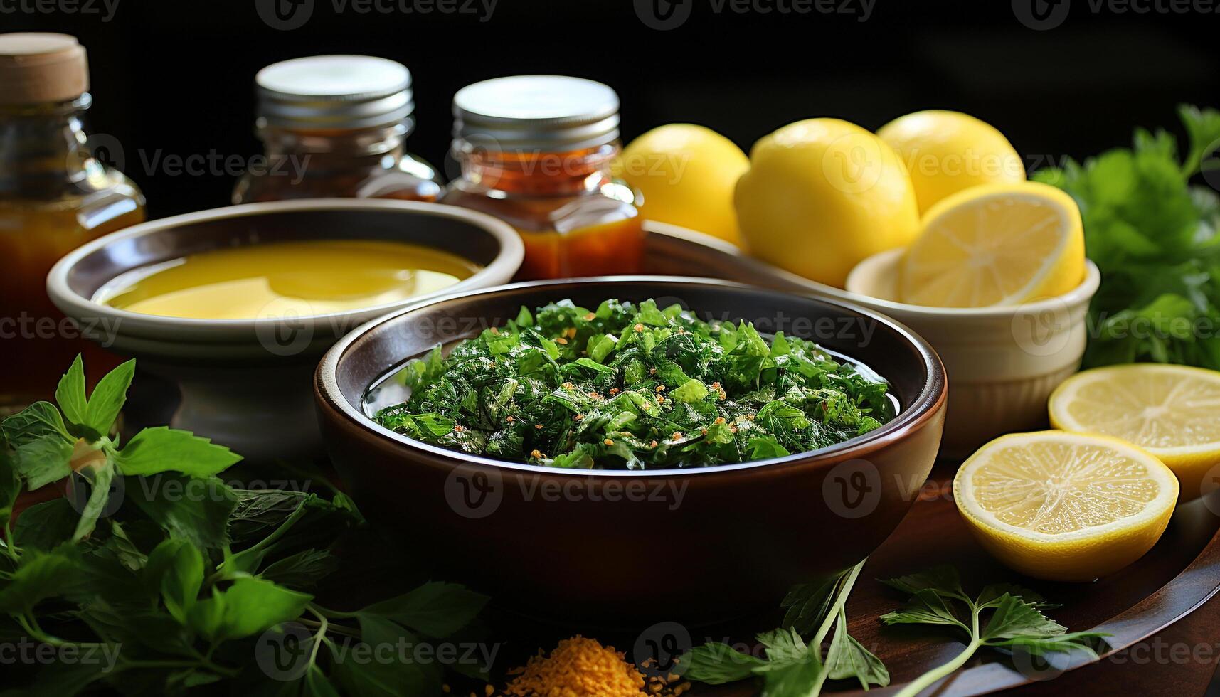 AI generated Freshness and nature in a healthy eating salad generated by AI photo