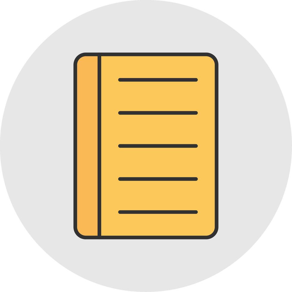 Notebook Line Filled Light Circle Icon vector