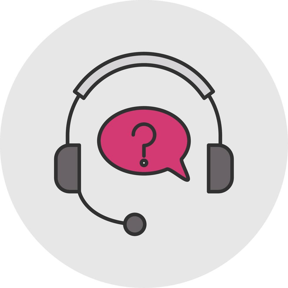 Help Line Filled Light Circle Icon vector
