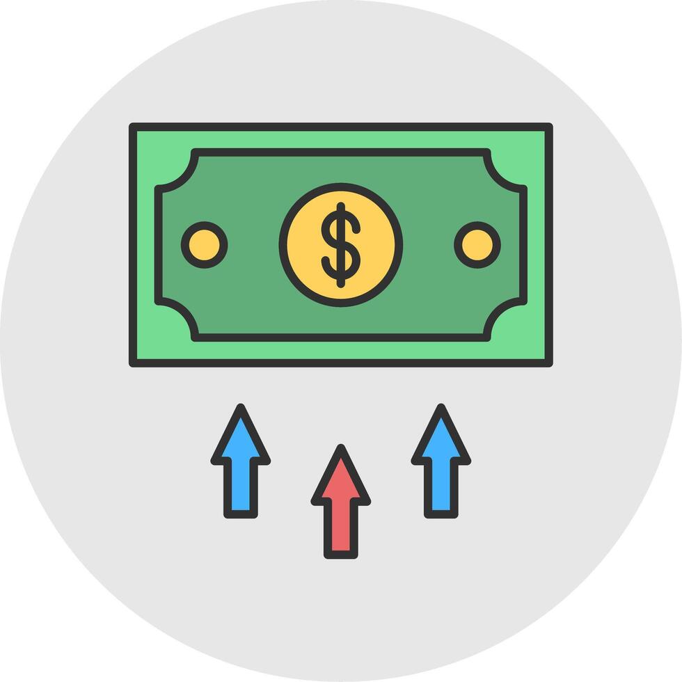 Finanzas línea lleno ligero circulo icono vector