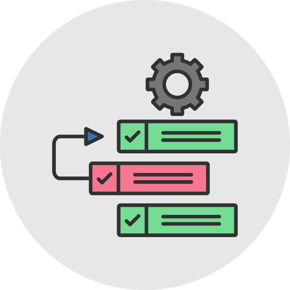 Backlog Line Filled Light Circle Icon vector