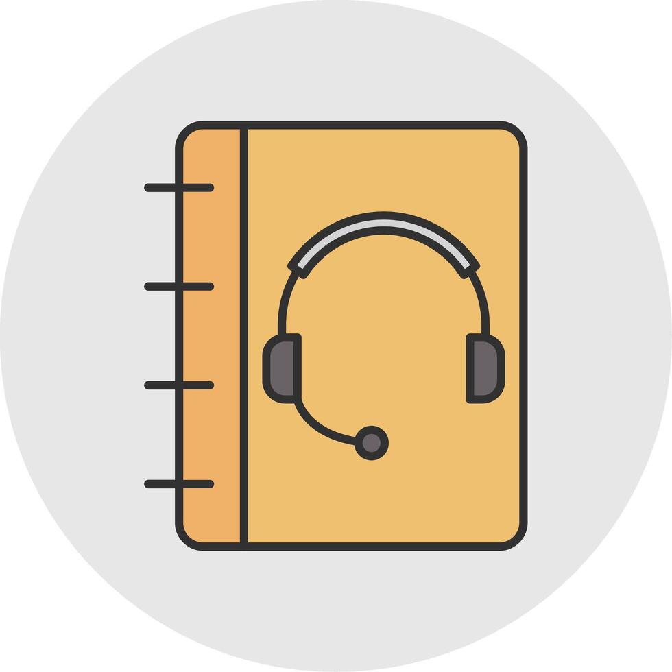 Notebook Support Line Filled Light Circle Icon vector