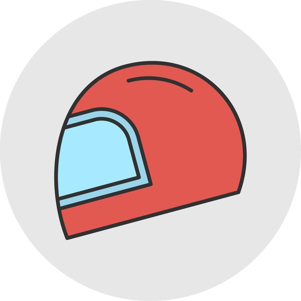 Helmet Line Filled Light Circle Icon vector