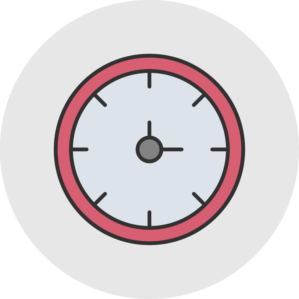 reloj línea lleno ligero circulo icono vector