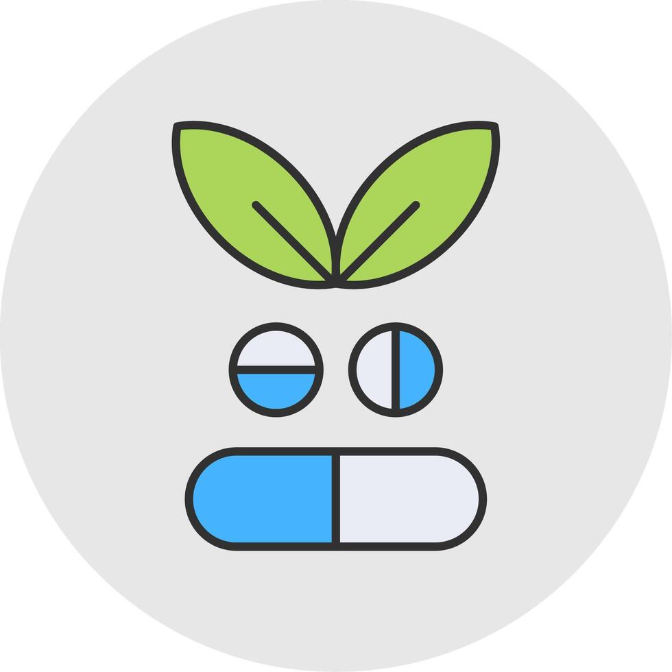 Vitamins Line Filled Light Circle Icon vector