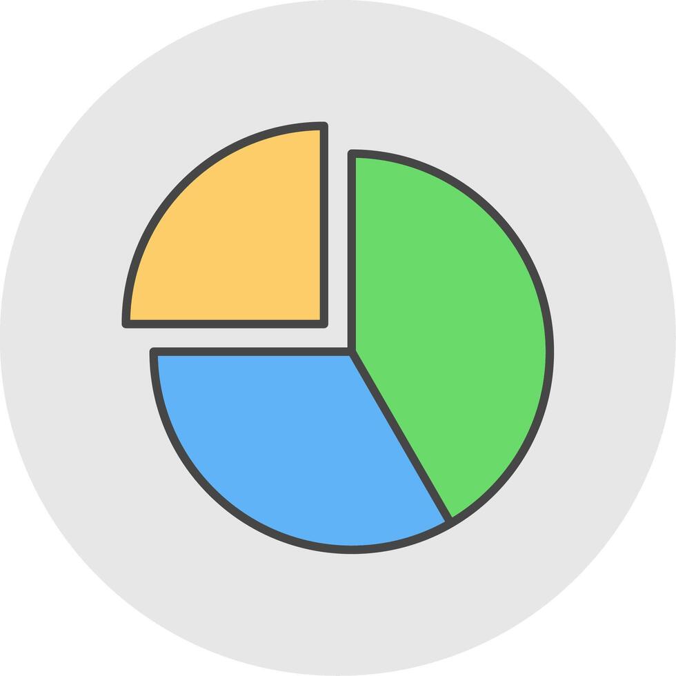 tarta gráfico línea lleno ligero circulo icono vector