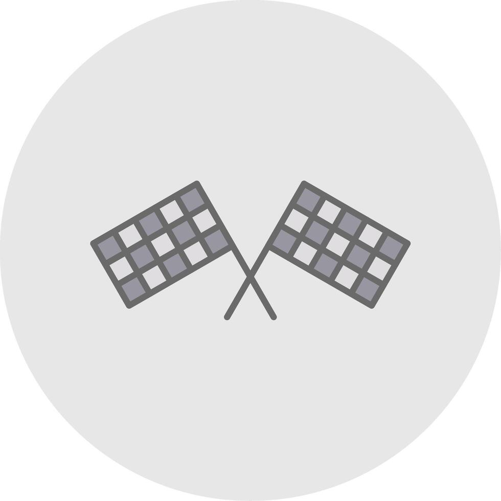 Pit Flag Line Filled Light Circle Icon vector