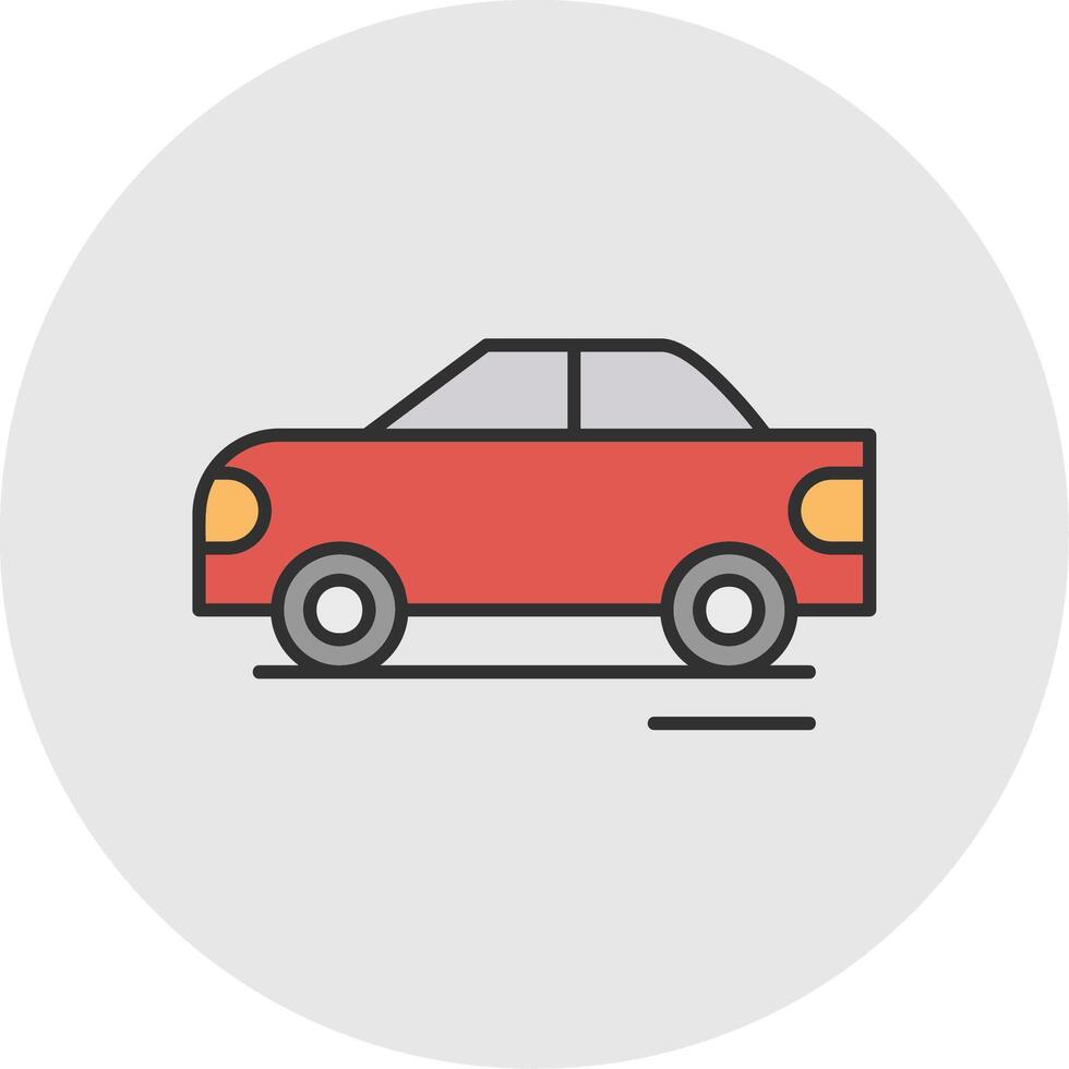 Race Car Line Filled Light Circle Icon vector