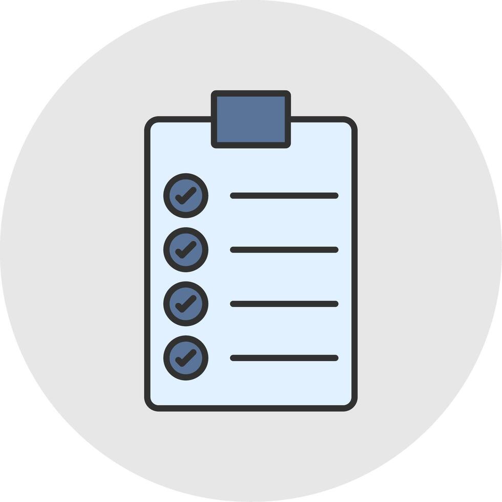 To Do List Line Filled Light Circle Icon vector