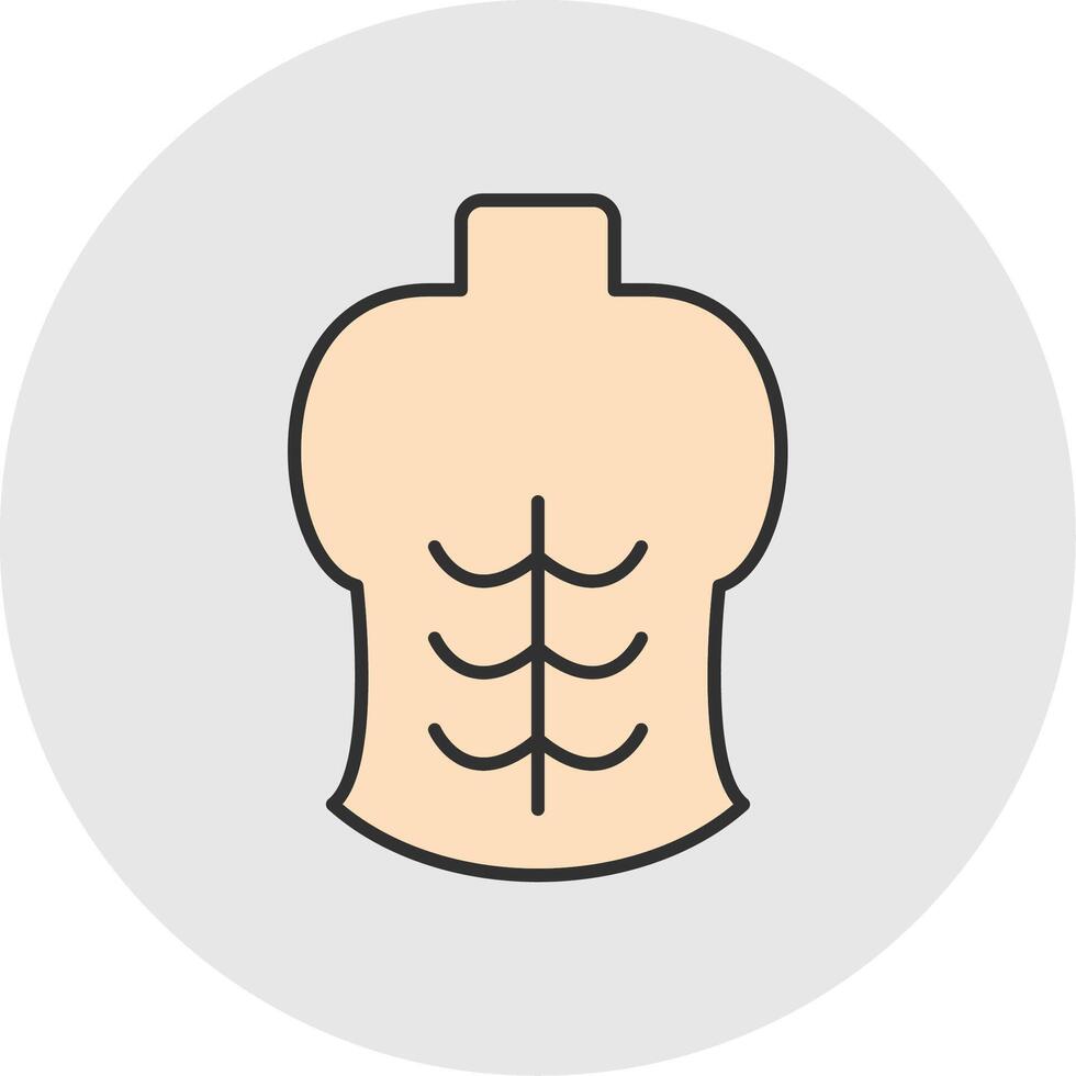 abdominales línea lleno ligero circulo icono vector