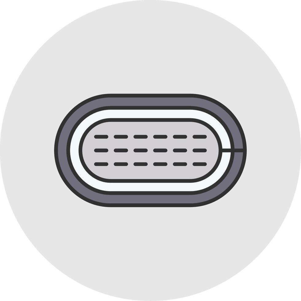 Running Track Line Filled Light Circle Icon vector