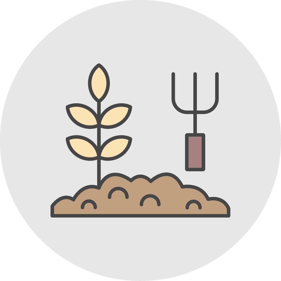 Garden Line Filled Light Circle Icon vector