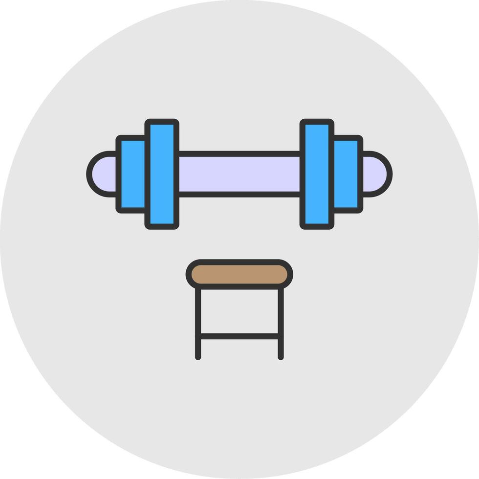 Dumbbell Line Filled Light Circle Icon vector