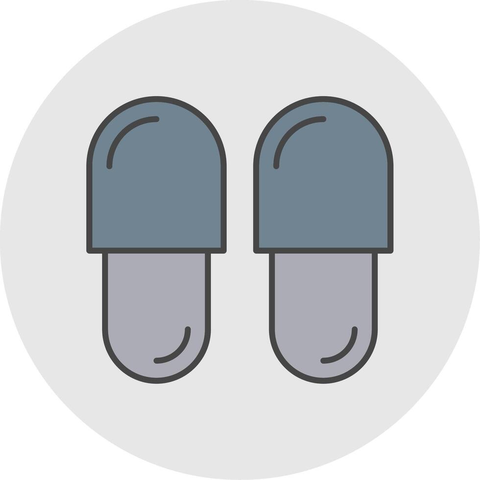 Slipper Line Filled Light Circle Icon vector