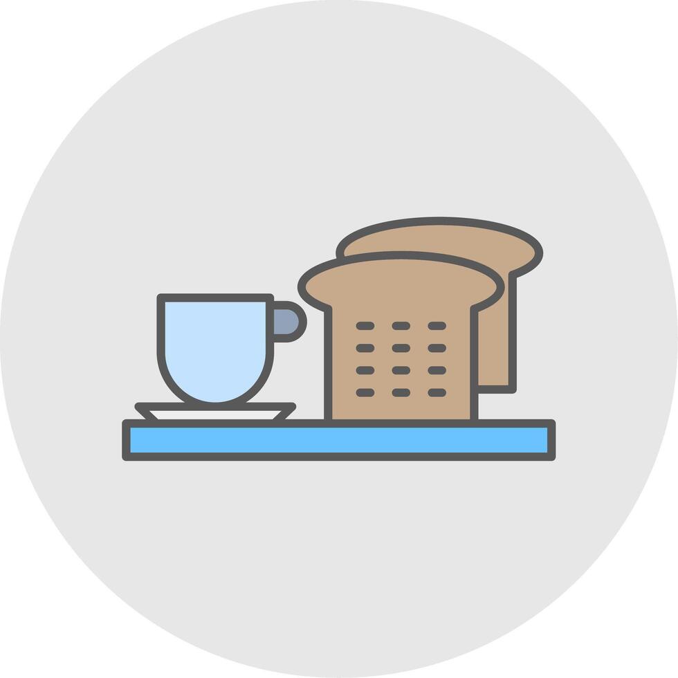 Breakfast Line Filled Light Circle Icon vector