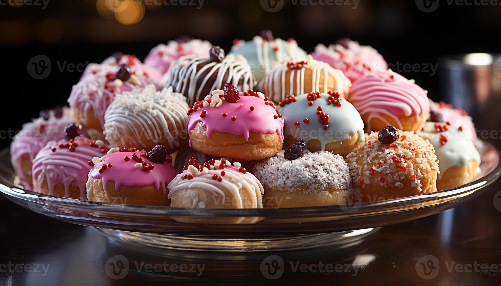 AI generated Homemade gourmet dessert, sweet chocolate cookie with strawberry generated by AI photo