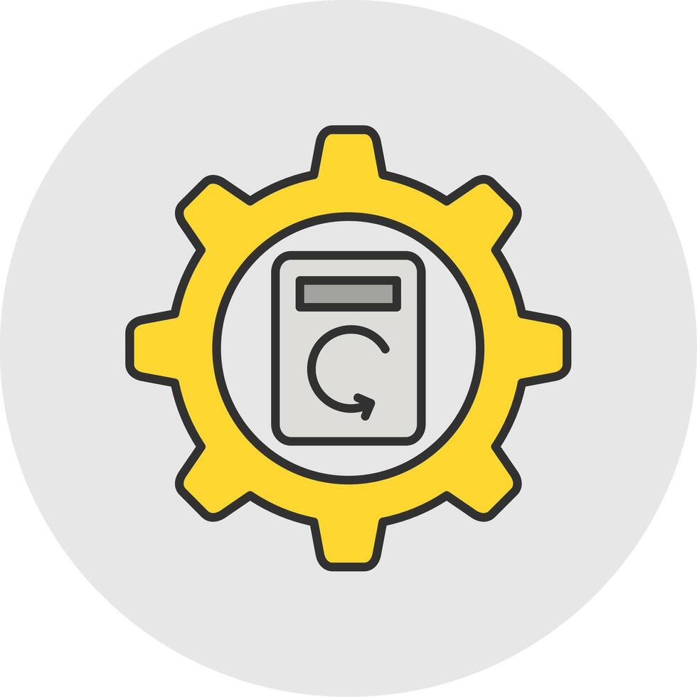 Process Data Line Filled Light Circle Icon vector