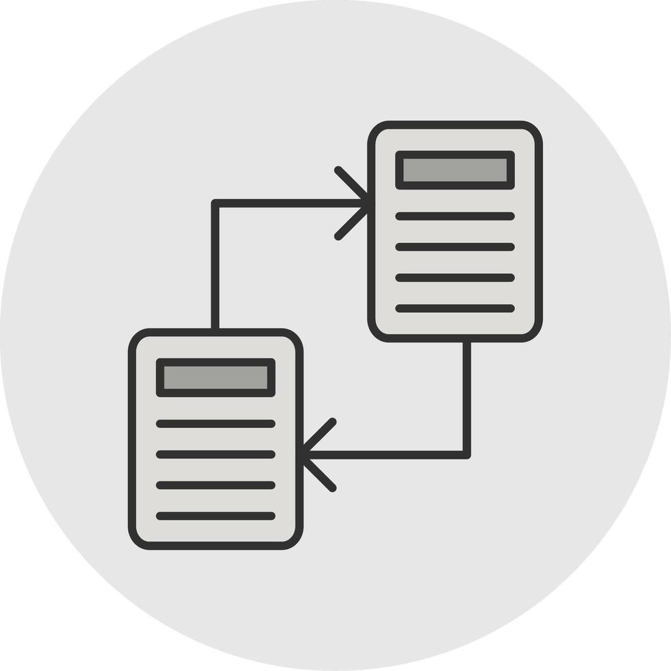 File Sharing Line Filled Light Circle Icon vector