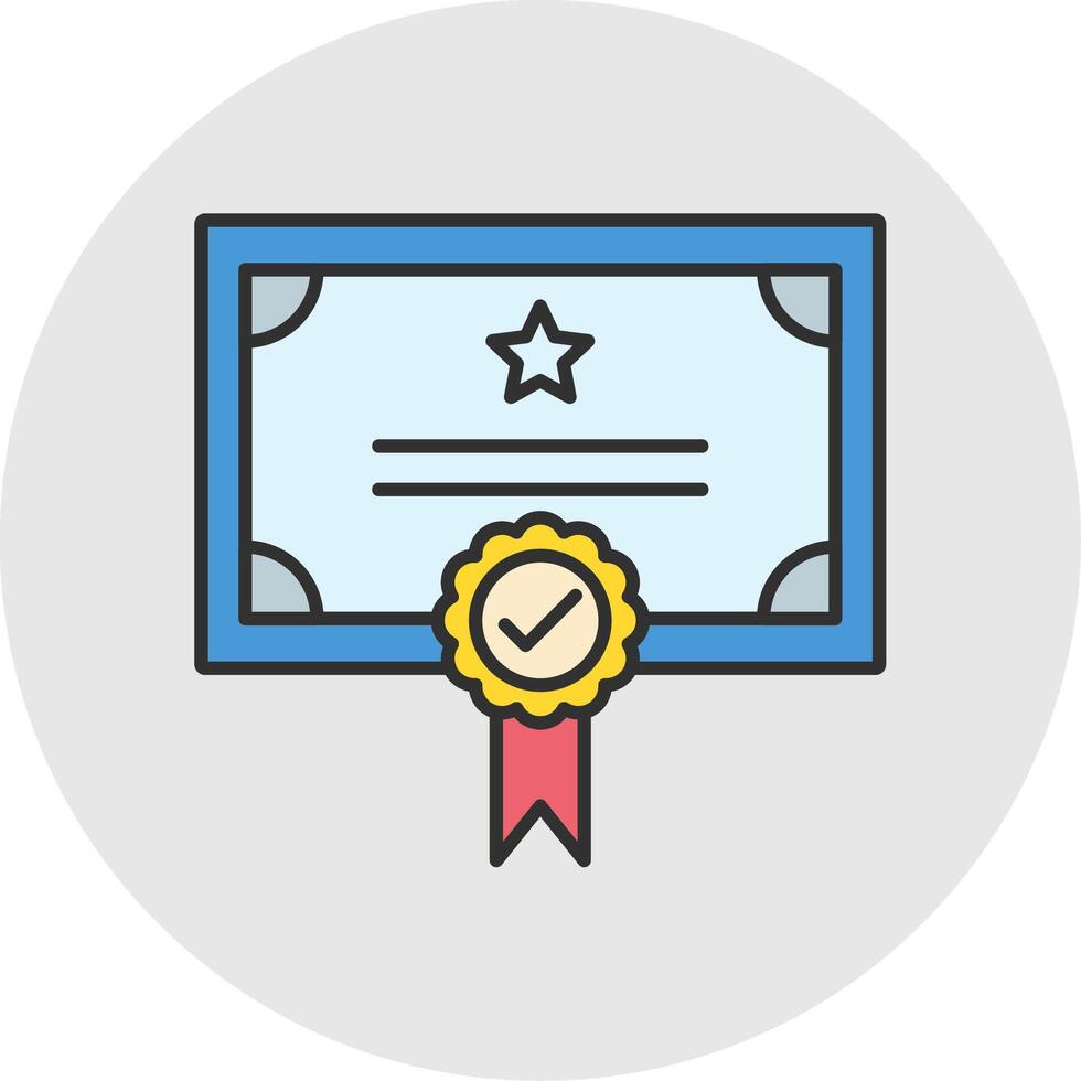 Qualify Line Filled Light Circle Icon vector