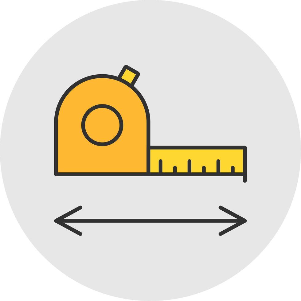 Measurement Line Filled Light Circle Icon vector
