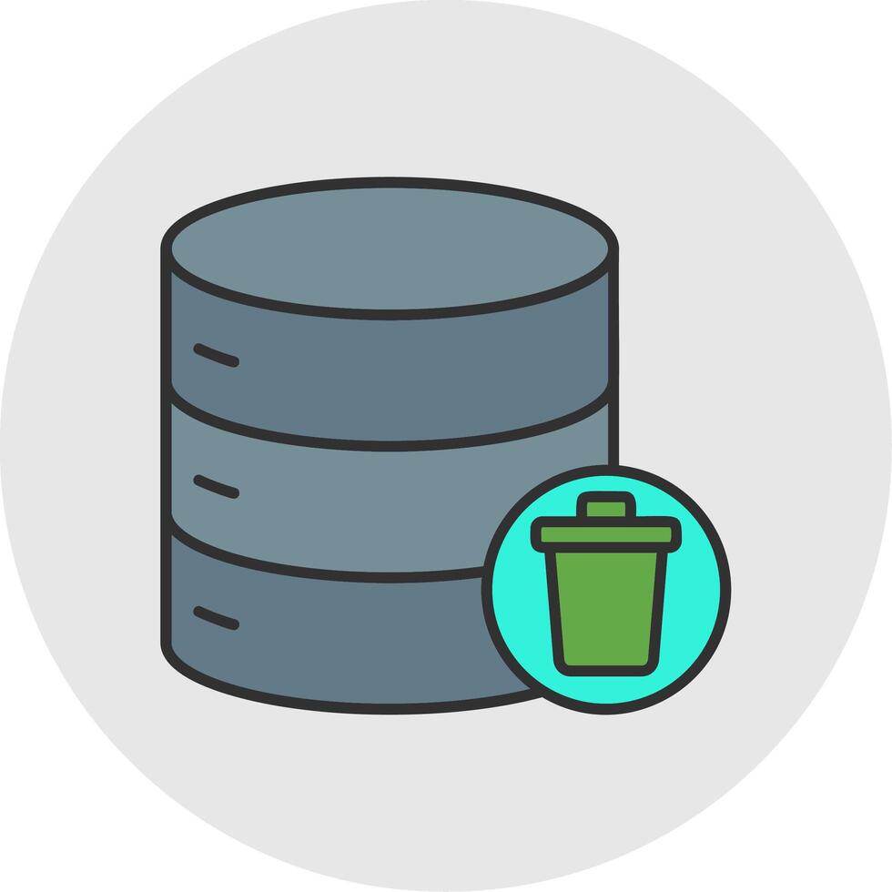 Eliminar datos línea lleno ligero circulo icono vector