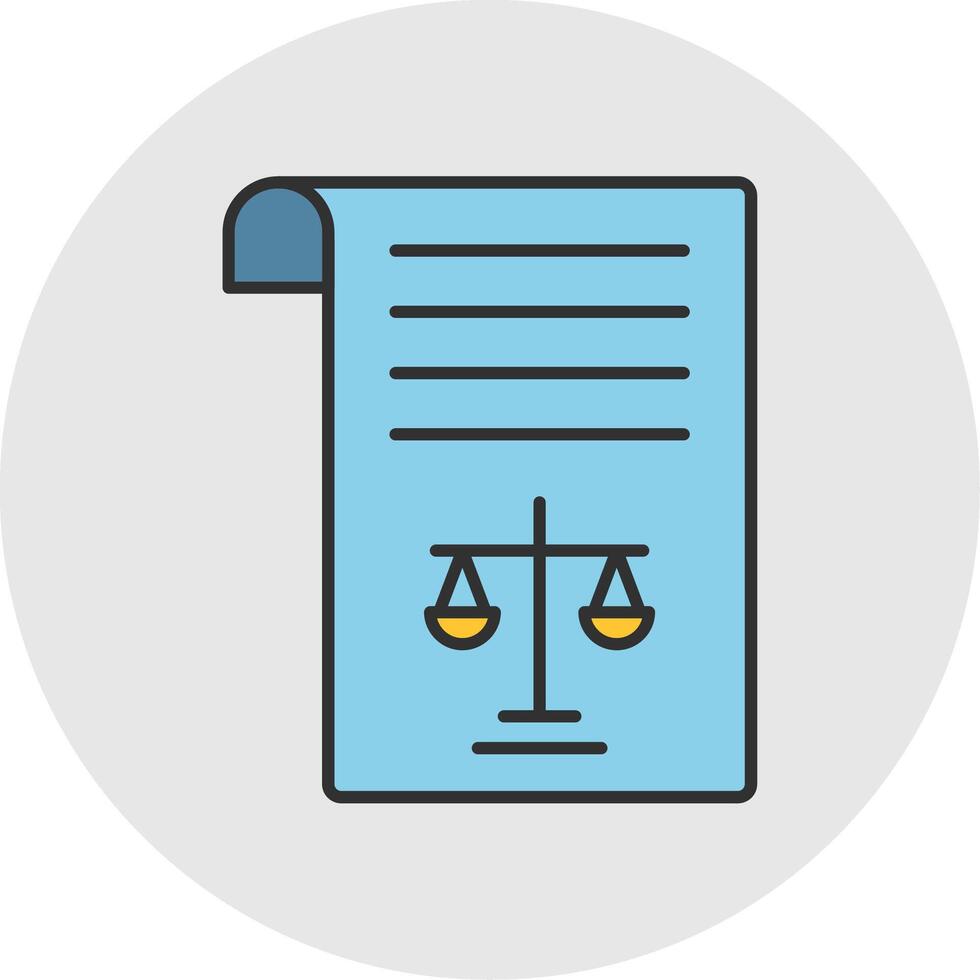 Legal Document Line Filled Light Circle Icon vector