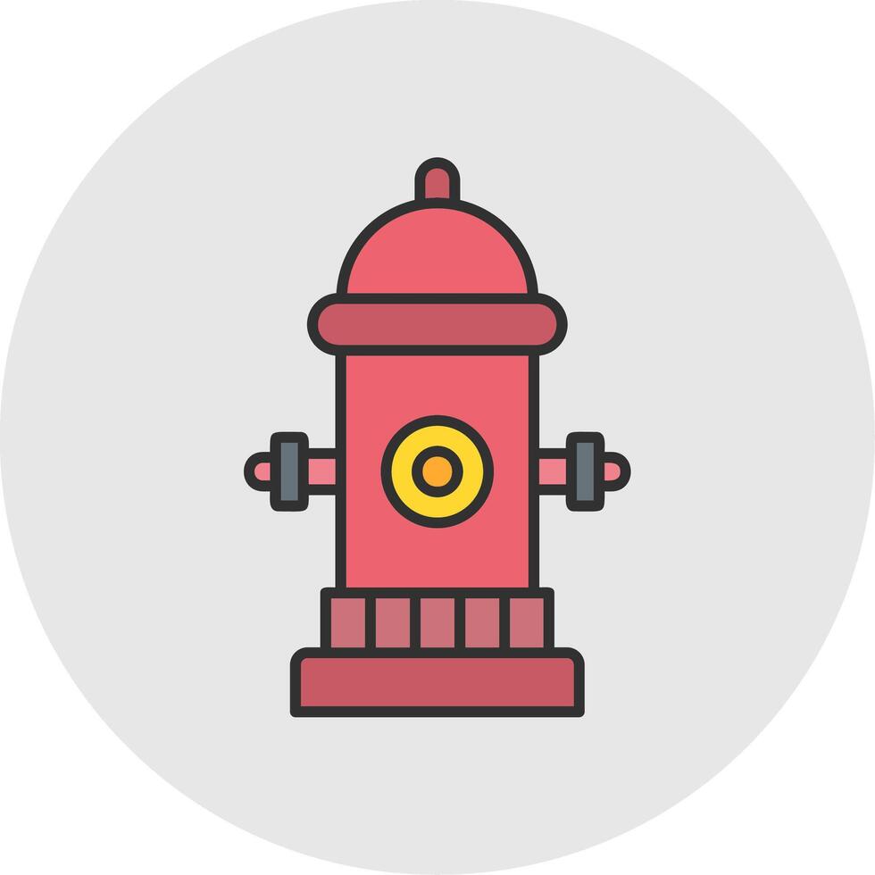 Fire Hydrant Line Filled Light Circle Icon vector