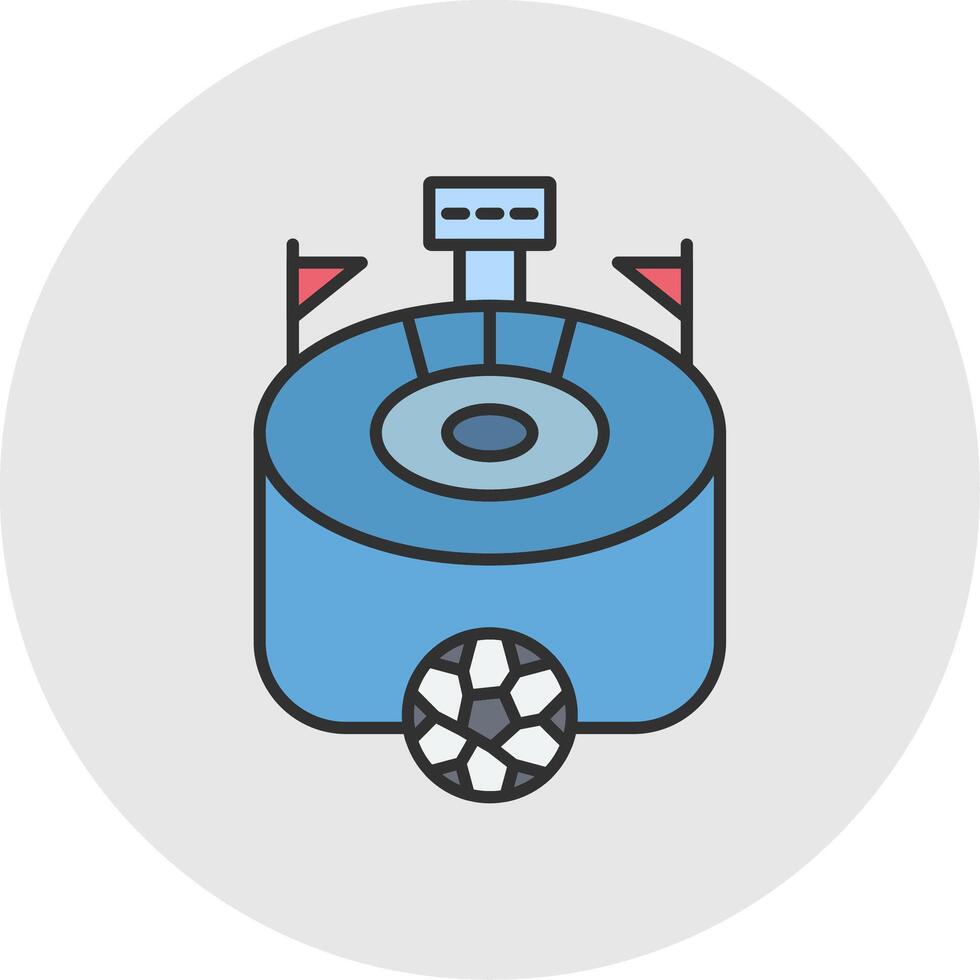 Stadium Line Filled Light Circle Icon vector