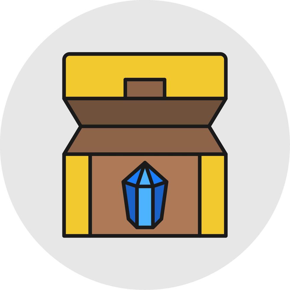 Treasure chest Line Filled Light Circle Icon vector