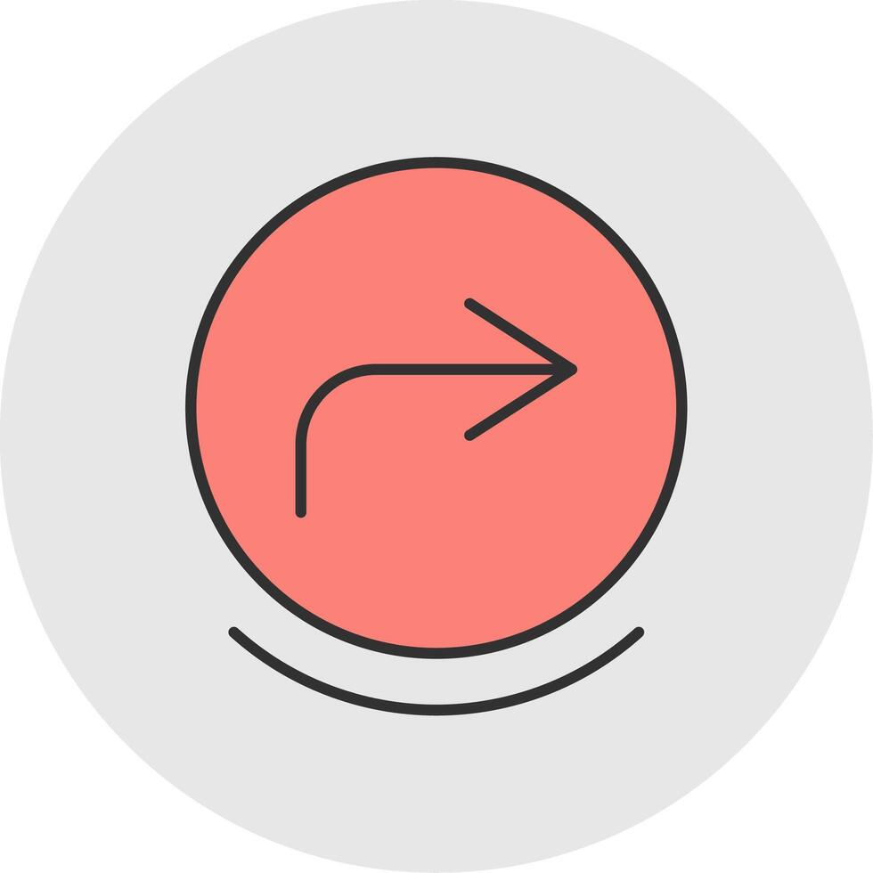 Forward Line Filled Light Circle Icon vector
