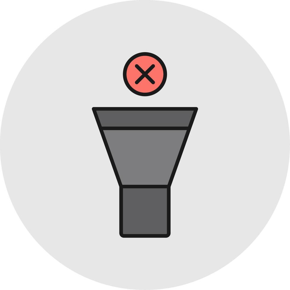 Mute Line Filled Light Circle Icon vector