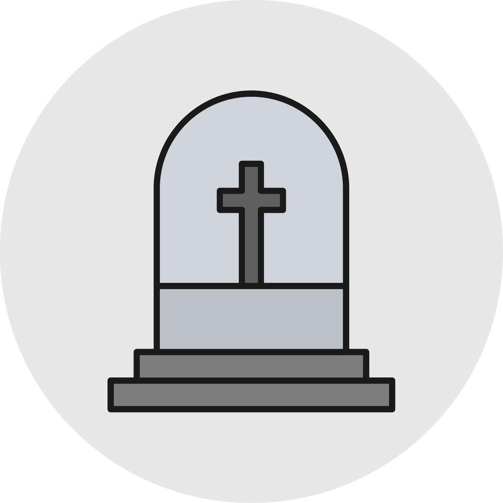 Grave Line Filled Light Circle Icon vector