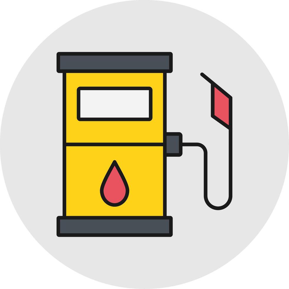 Fuel Station Line Filled Light Circle Icon vector