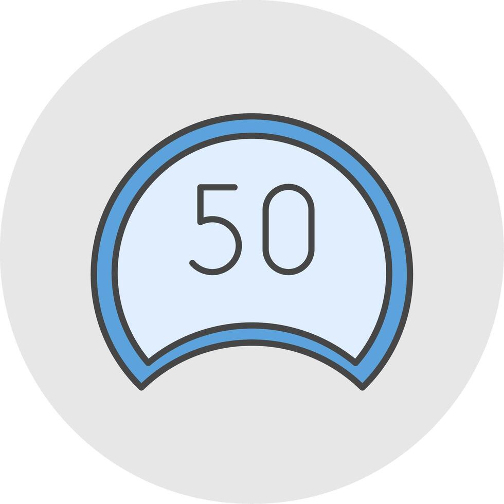 Speed Limit Line Filled Light Circle Icon vector