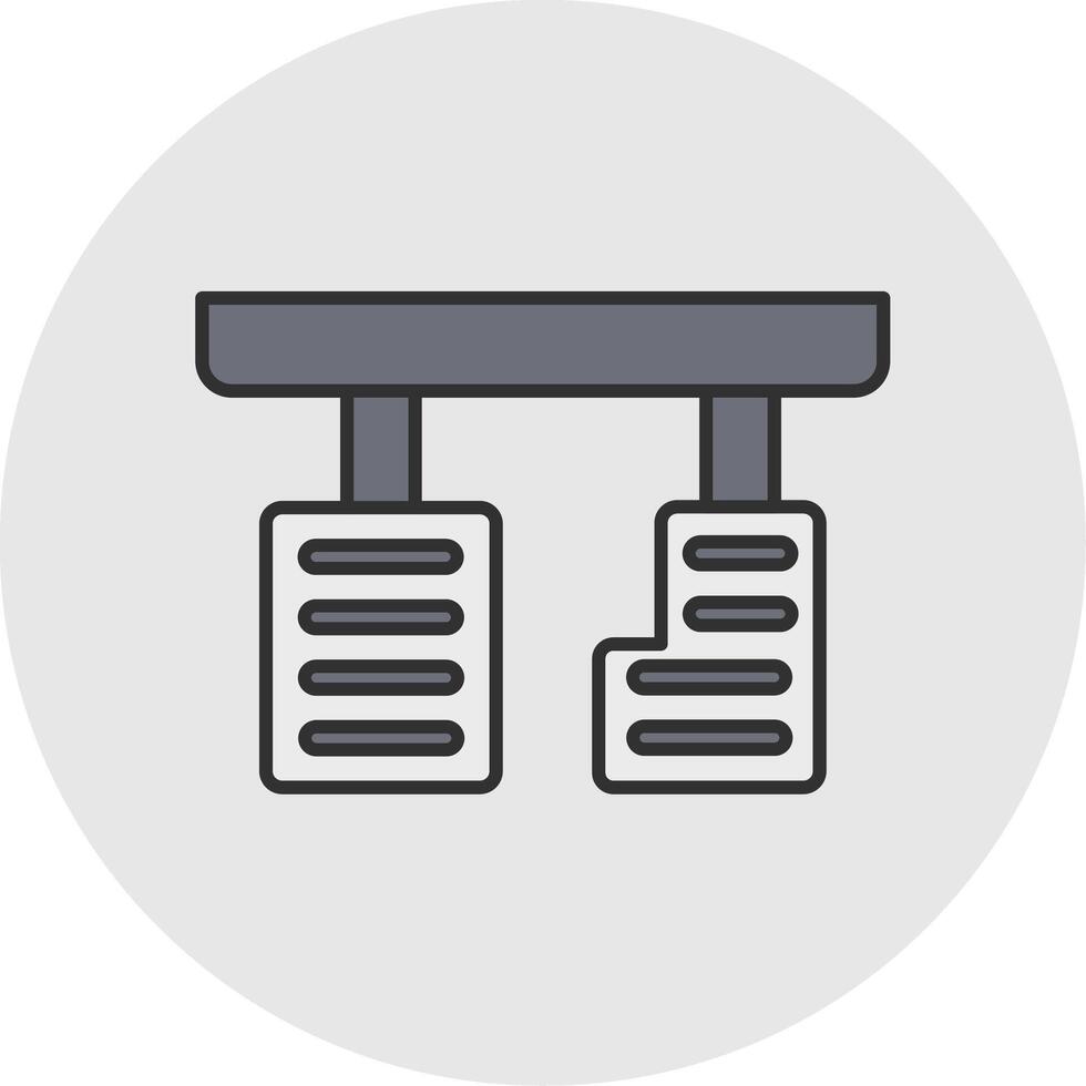 Pedals Line Filled Light Circle Icon vector