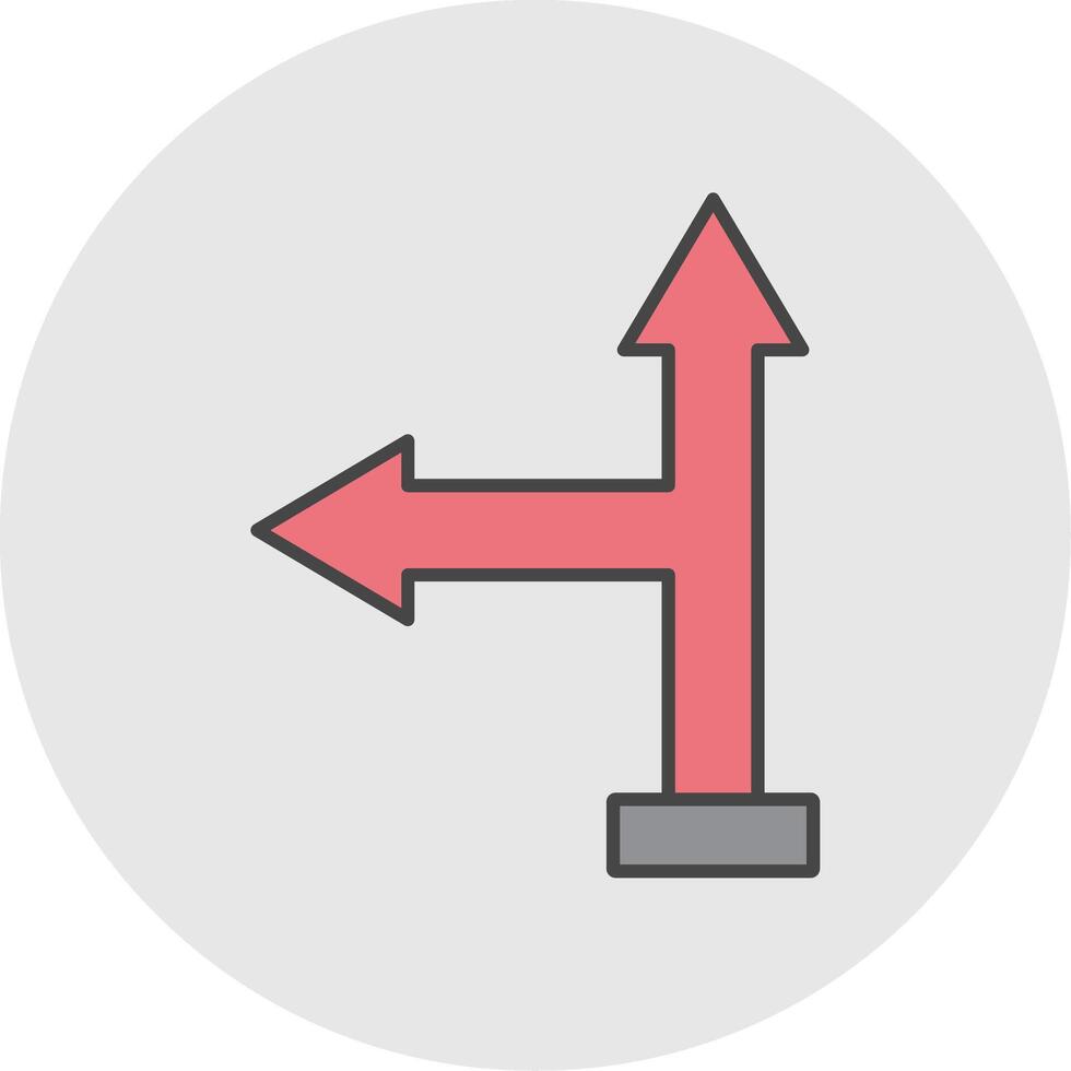 Go Left Line Filled Light Circle Icon vector