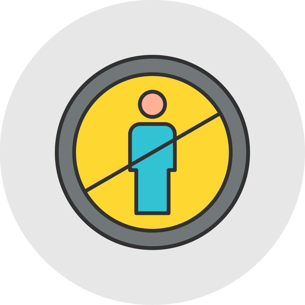 No Entry Line Filled Light Circle Icon vector