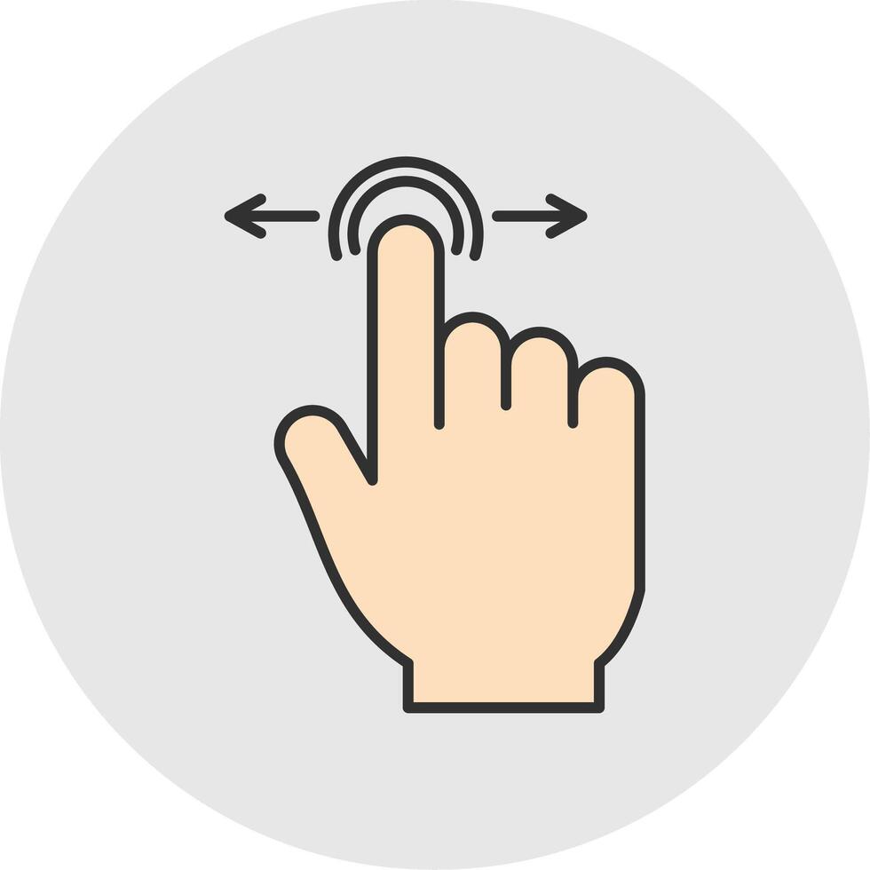 Swipe Line Filled Light Circle Icon vector
