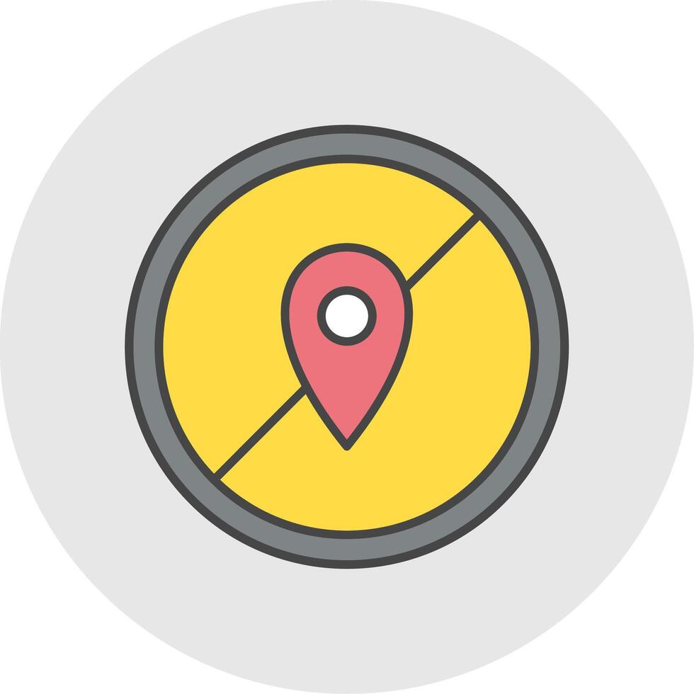 Avoid Line Filled Light Circle Icon vector