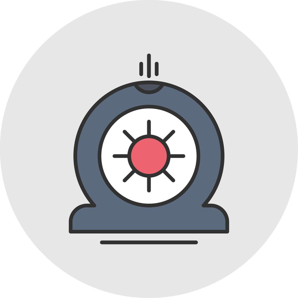 Flat Tire Line Filled Light Circle Icon vector