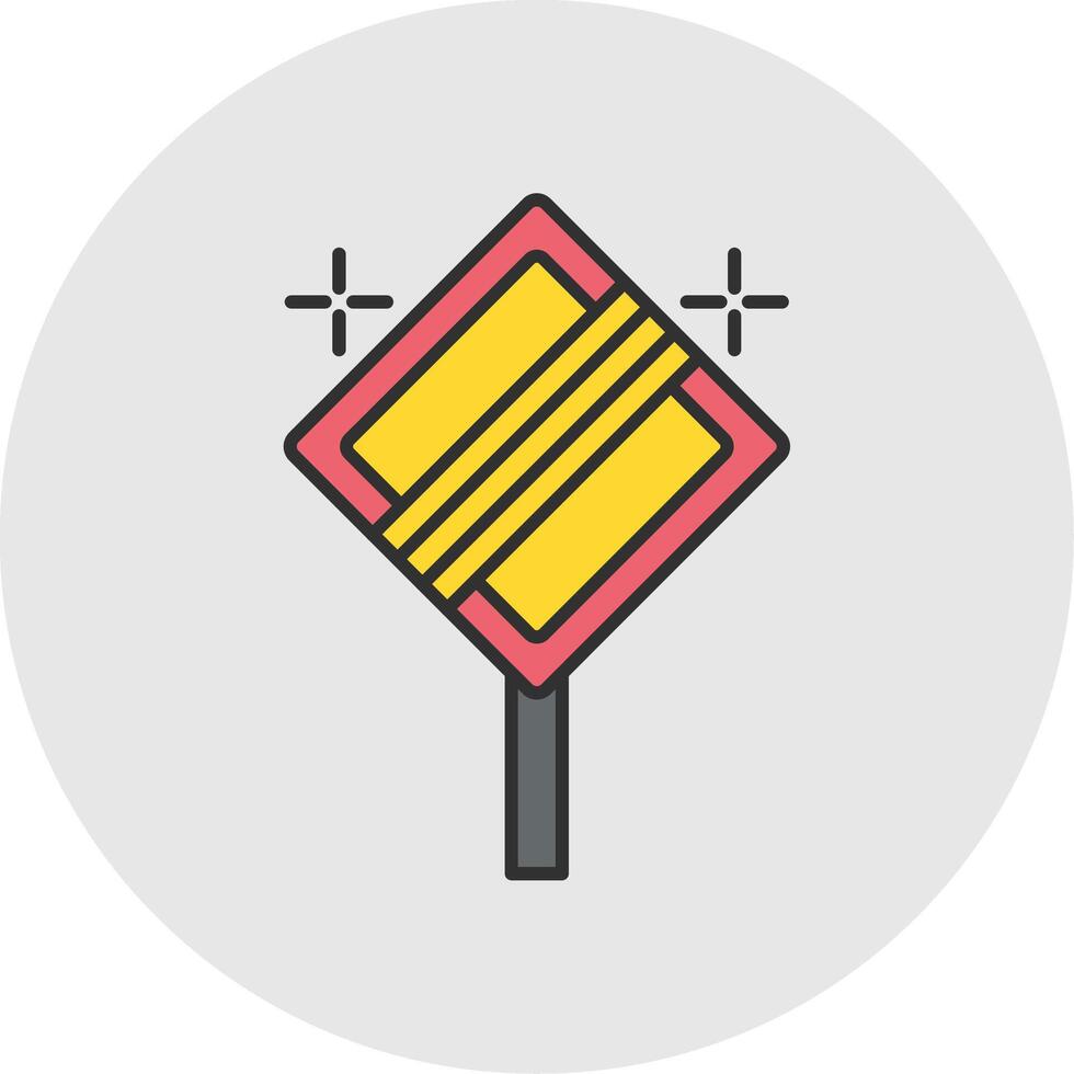 End Of Priority Line Filled Light Circle Icon vector