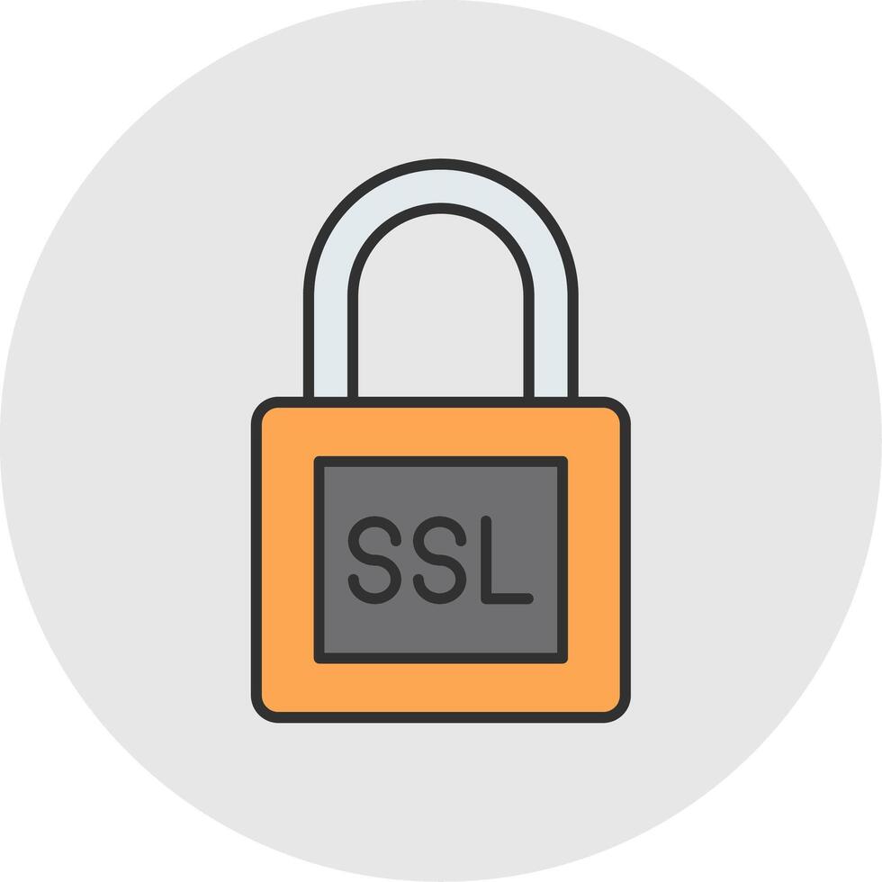 SSL Line Filled Light Circle Icon vector