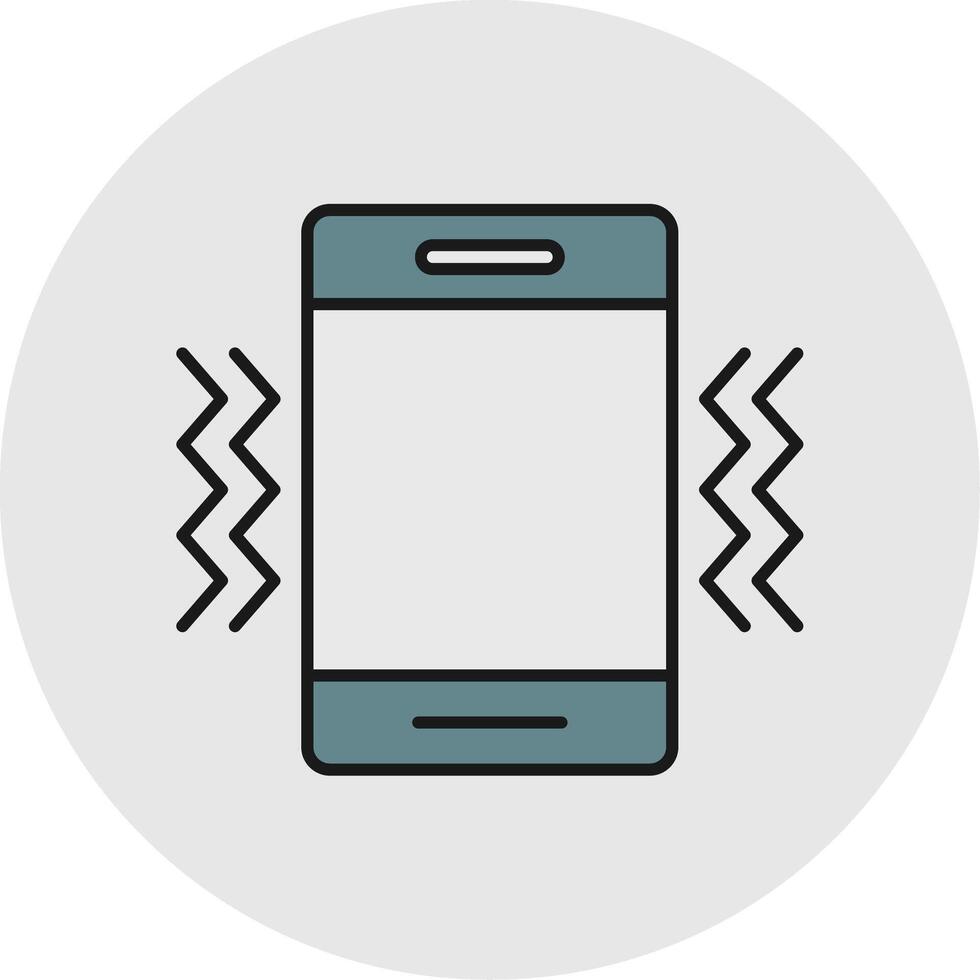 Vibration Line Filled Light Circle Icon vector
