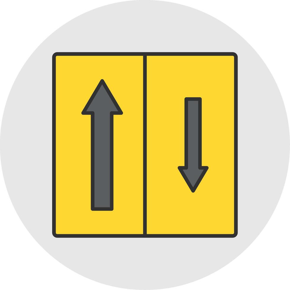 Priority Oncomming Line Filled Light Circle Icon vector