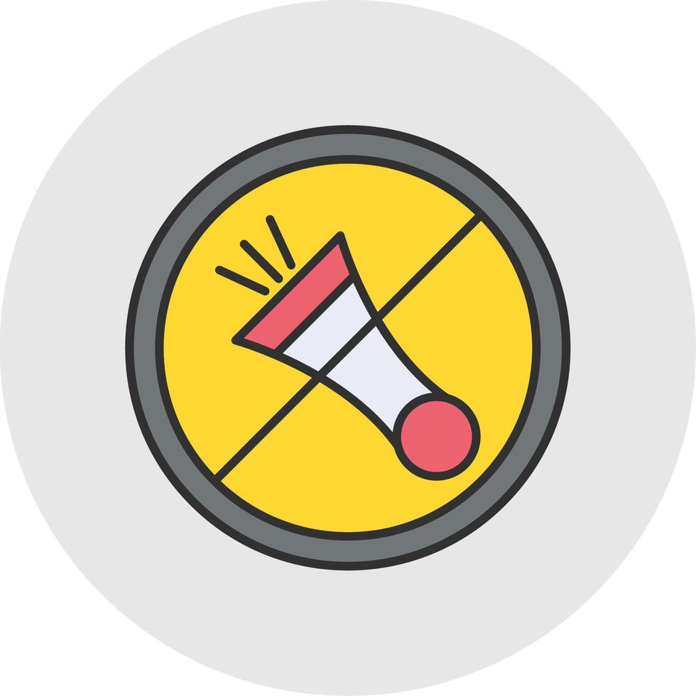 No Horn Line Filled Light Circle Icon vector