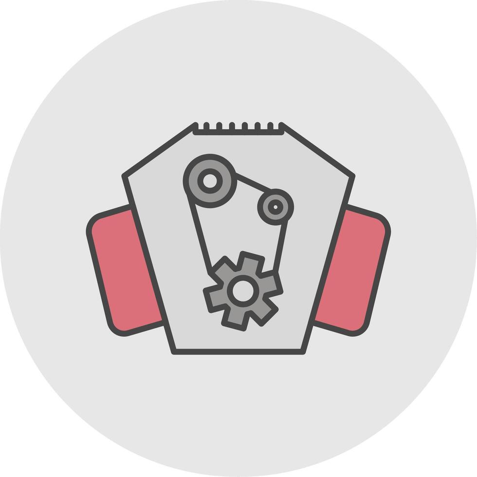 Engine Line Filled Light Circle Icon vector